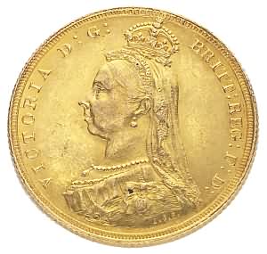 Victoria Jubilee Head Sovereign, 1887-1893